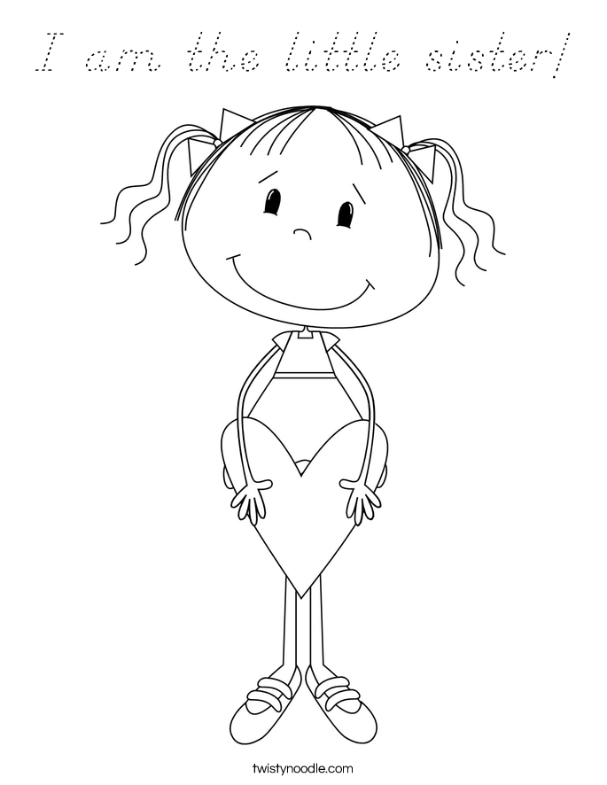I am the little sister! Coloring Page