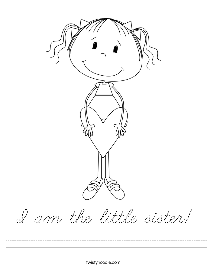 I am the little sister! Worksheet
