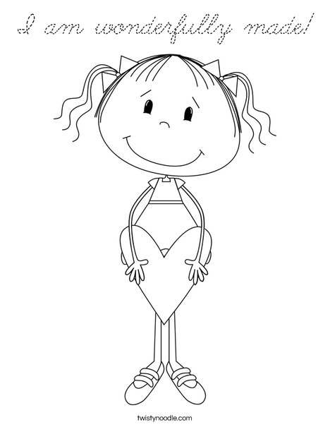 Lilly with Heart Coloring Page