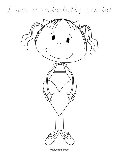 Lilly with Heart Coloring Page