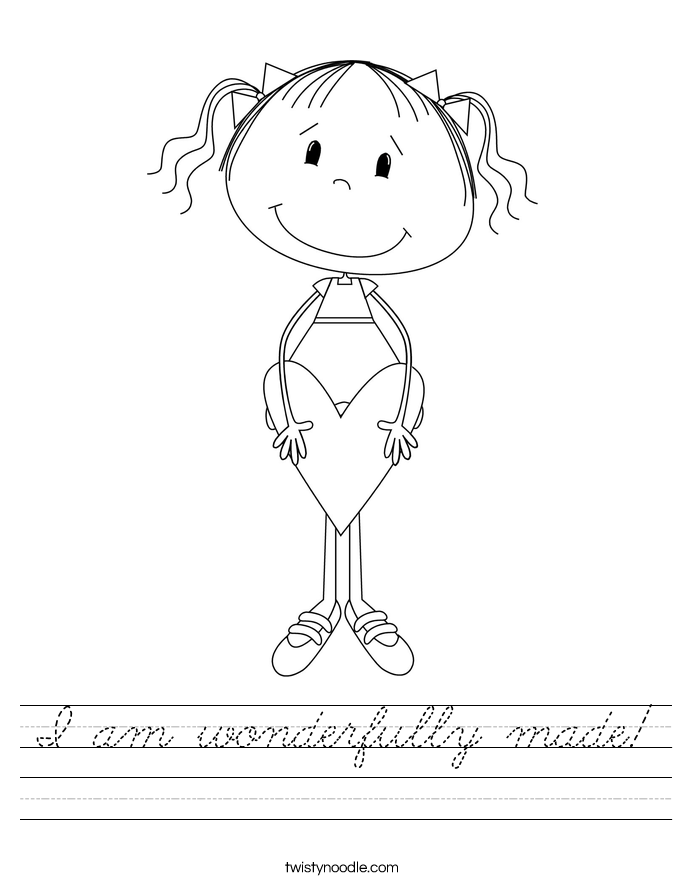 I am wonderfully made! Worksheet