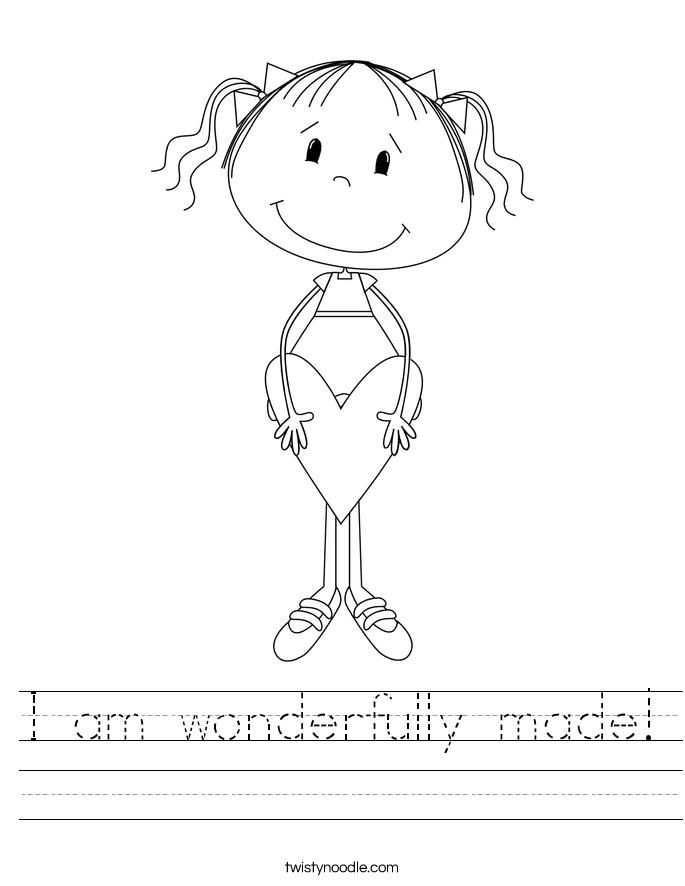 I am wonderfully made! Worksheet