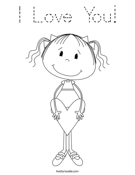 Lilly with Heart Coloring Page