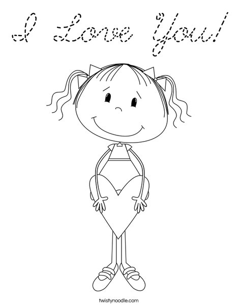 Lilly with Heart Coloring Page