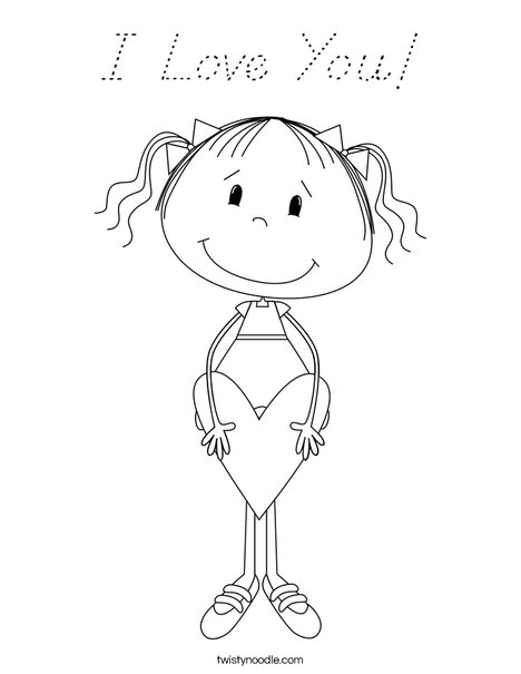 Lilly with Heart Coloring Page