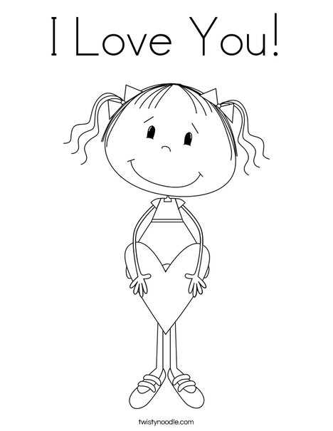 Lilly with Heart Coloring Page