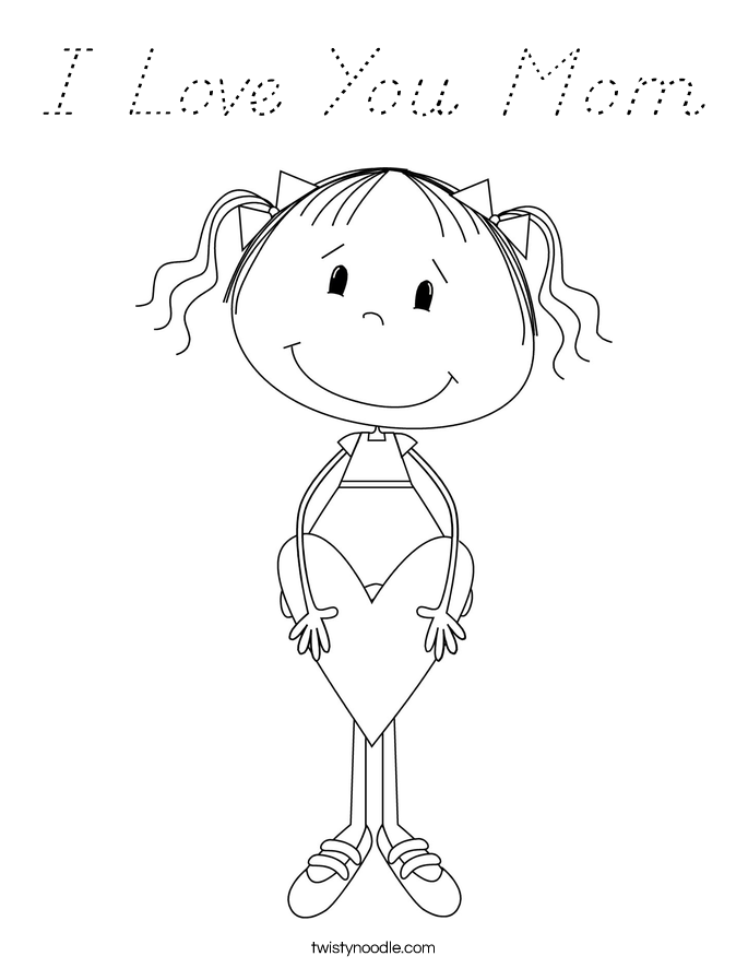 I Love You Mom Coloring Page
