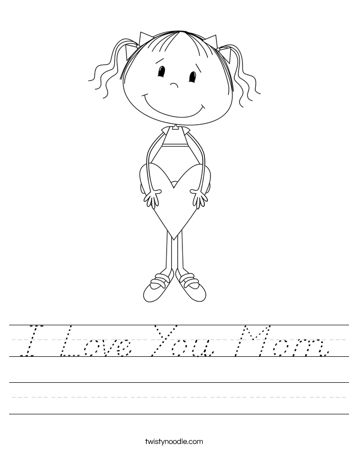 I Love You Mom Worksheet