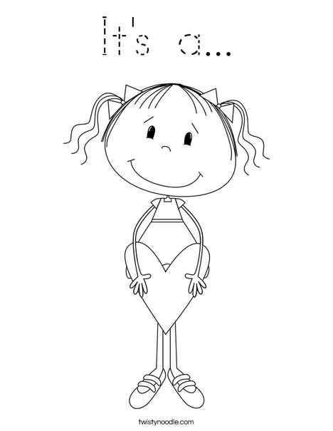 Lilly with Heart Coloring Page