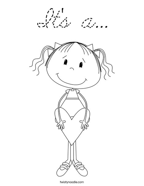 Lilly with Heart Coloring Page