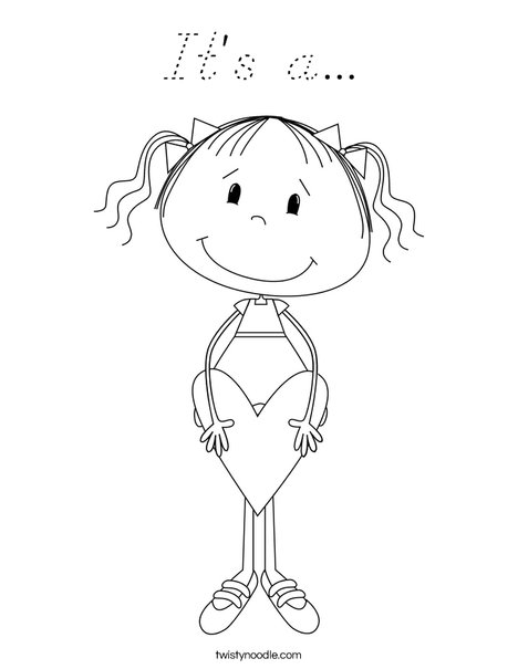 Lilly with Heart Coloring Page