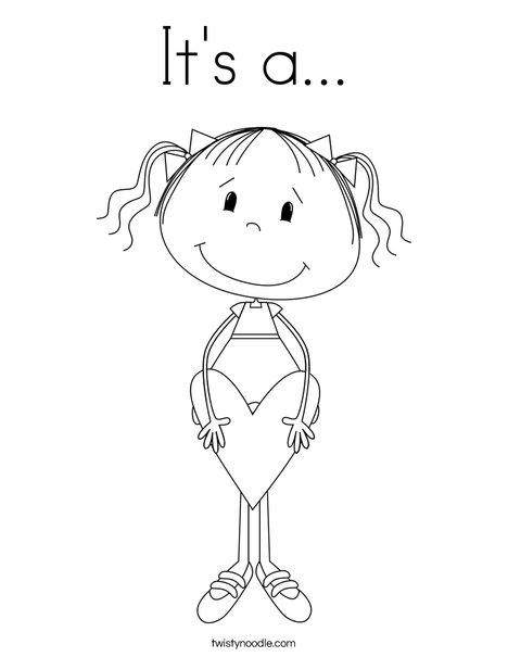 Lilly with Heart Coloring Page