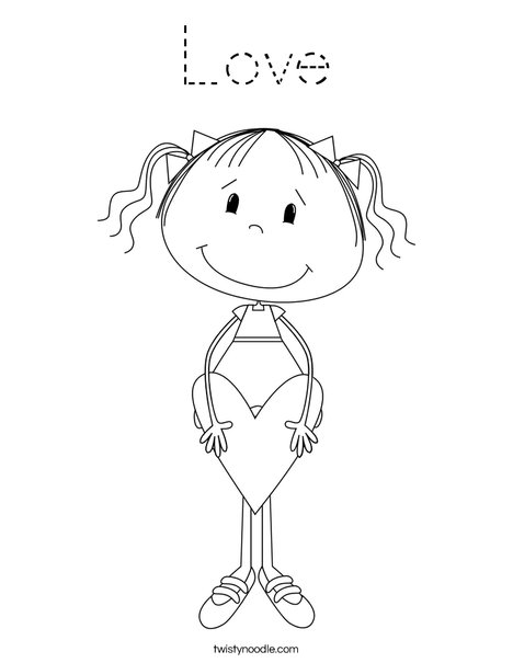 Lilly with Heart Coloring Page