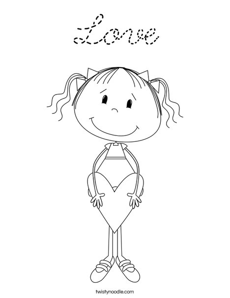 Lilly with Heart Coloring Page