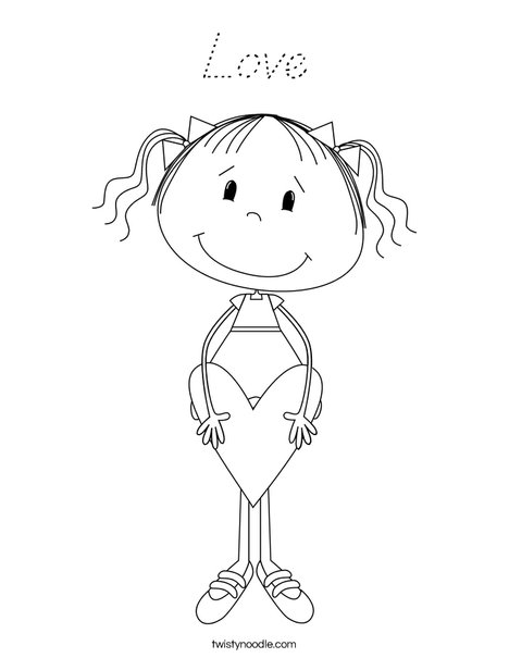 Lilly with Heart Coloring Page