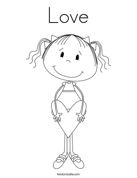 Lilly with Heart Coloring Page