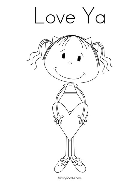 Lilly with Heart Coloring Page