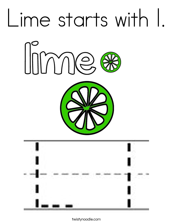 Lime starts with l. Coloring Page