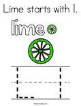 Lime starts with l. Coloring Page