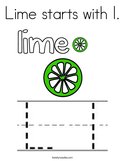 Lime starts with l Coloring Page