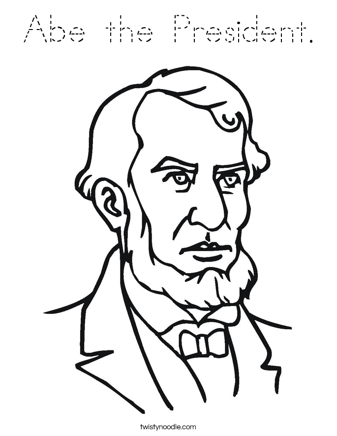 Abe the President. Coloring Page