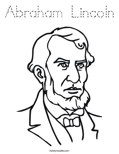 Abraham Lincoln Coloring Page - Tracing - Twisty Noodle