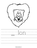 _ ion Handwriting Sheet