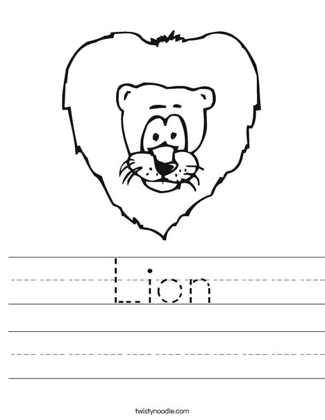 Cartoon Lion Worksheet