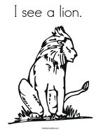 I see a lion  Coloring Page