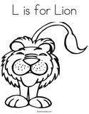 L is for Lion Coloring Page