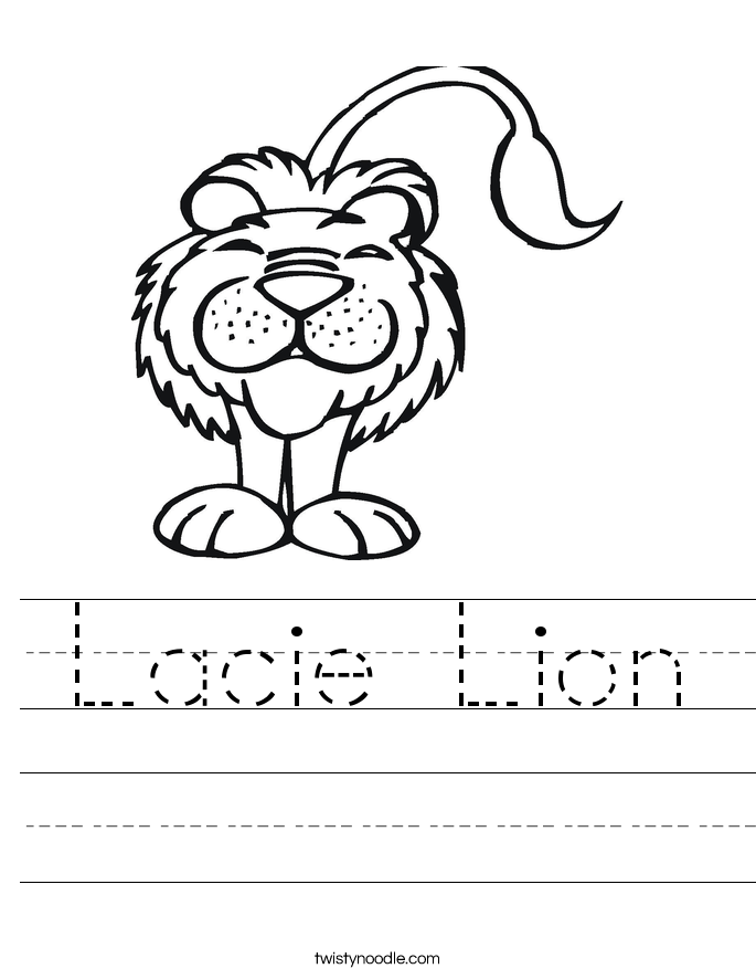 Lacie Lion Worksheet