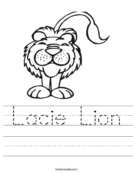 L is for Lion Worksheet