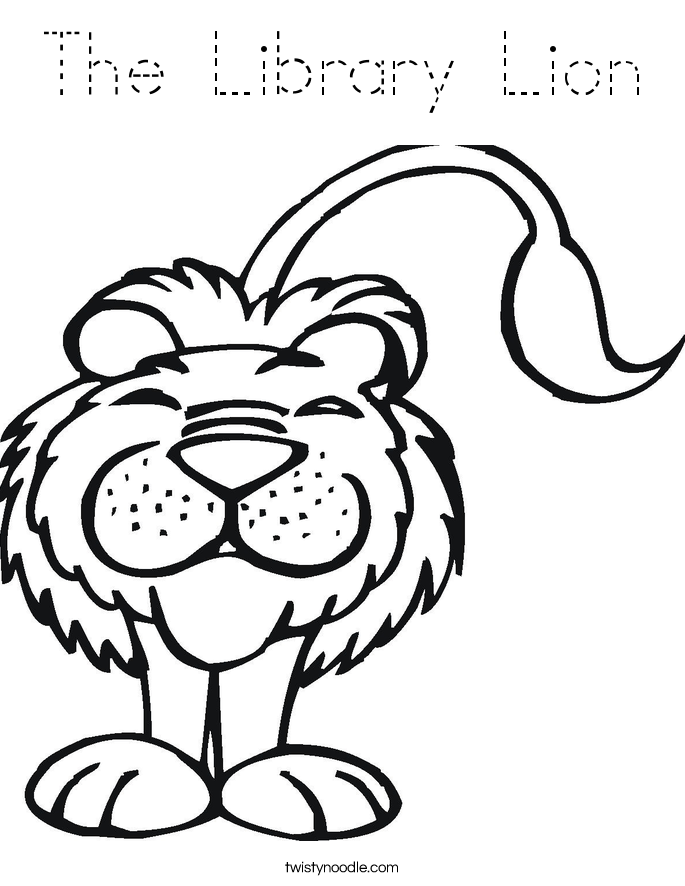 The Library Lion Coloring Page