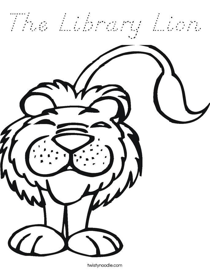 The Library Lion Coloring Page