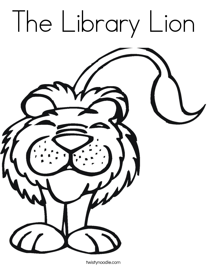 The Library Lion Coloring Page