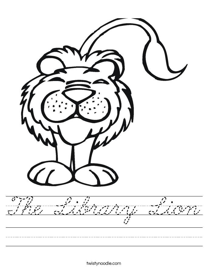 The Library Lion Worksheet