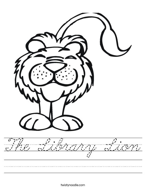 L is for Lion Worksheet