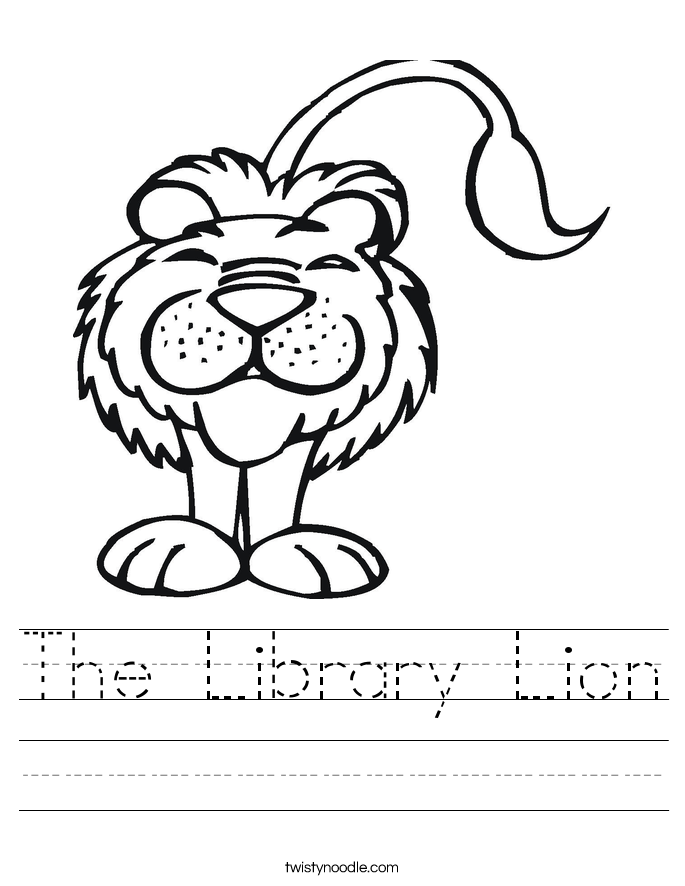 The Library Lion Worksheet