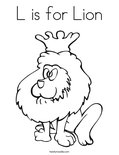 L is for Lion Coloring Page