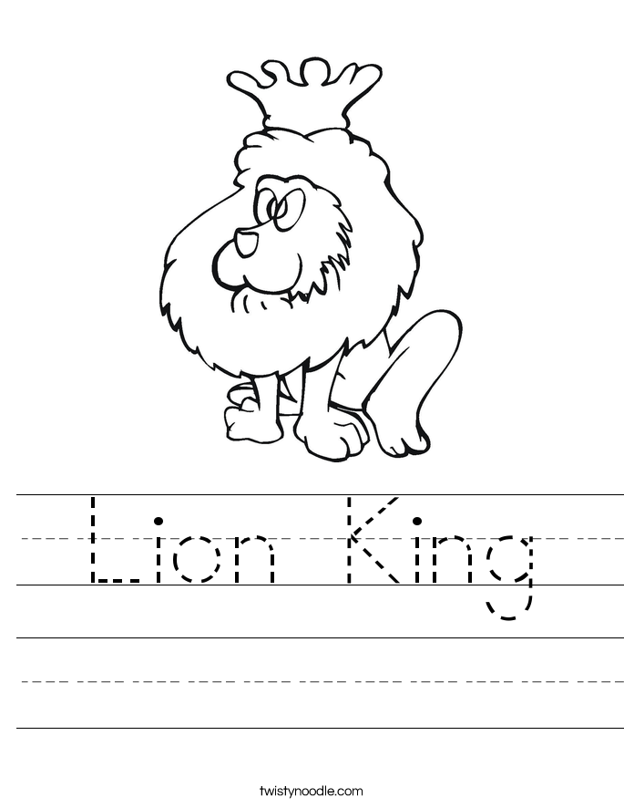 Lion King Worksheet Twisty Noodle