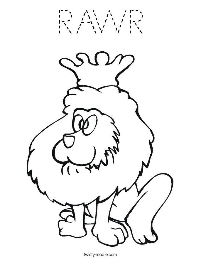 RAWR Coloring Page