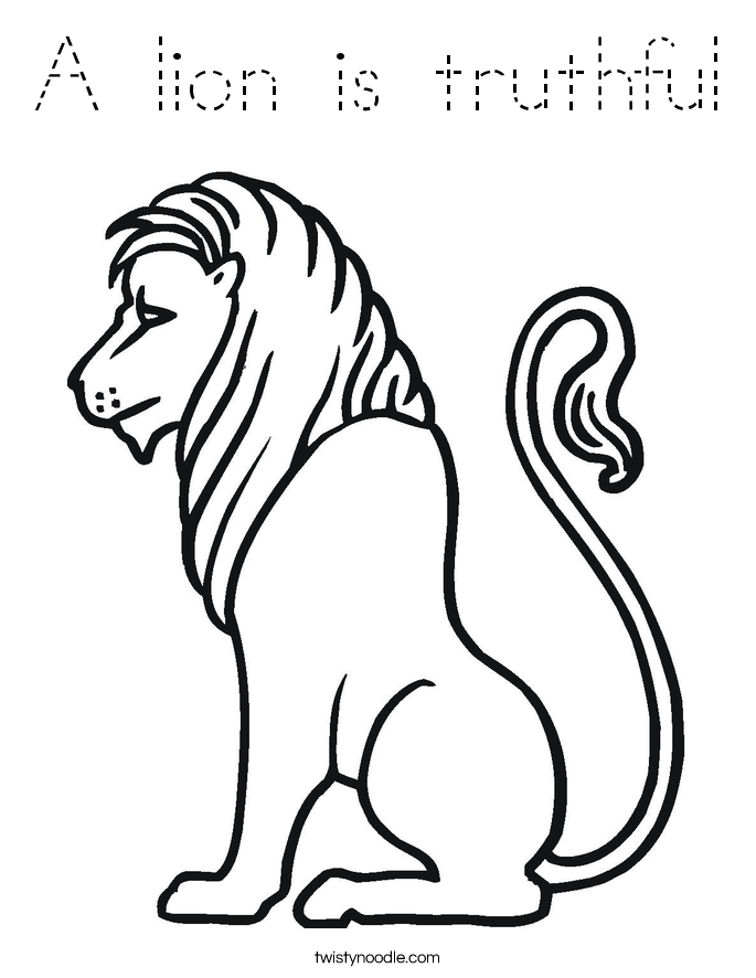 A lion is truthful Coloring Page