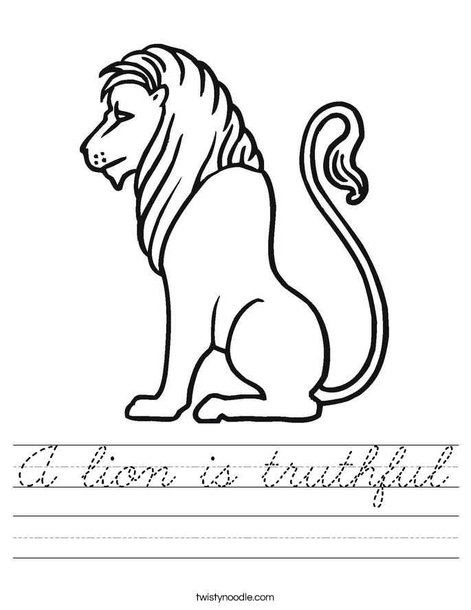 A lion is truthful Worksheet