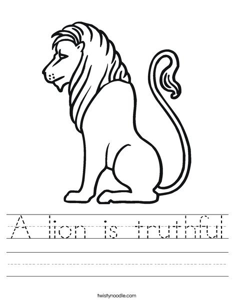 Truthful Lion Worksheet