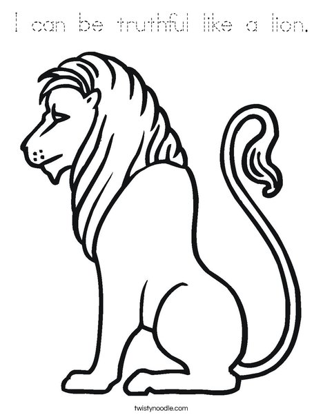 Truthful Lion Coloring Page