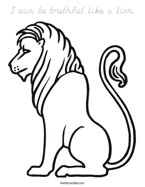 Truthful Lion Coloring Page