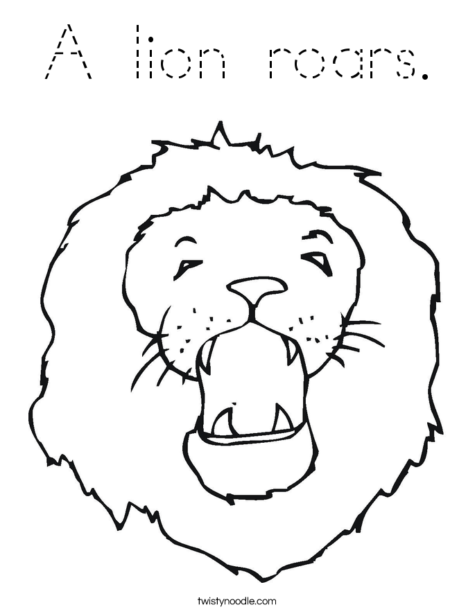 A lion roars. Coloring Page