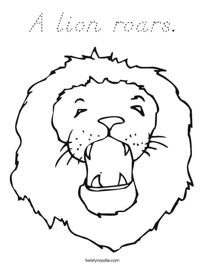 A lion roars. Coloring Page