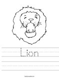 Lion Worksheet