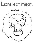 Lions eat meat.Coloring Page